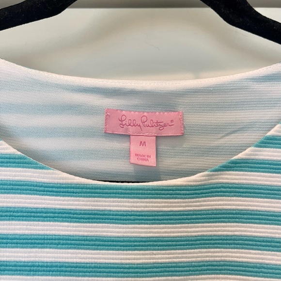 Lilly Pulitzer Shorely Blue Ottoman Stripe Whiting Cut Out Shift Dress - Picture 4 of 5